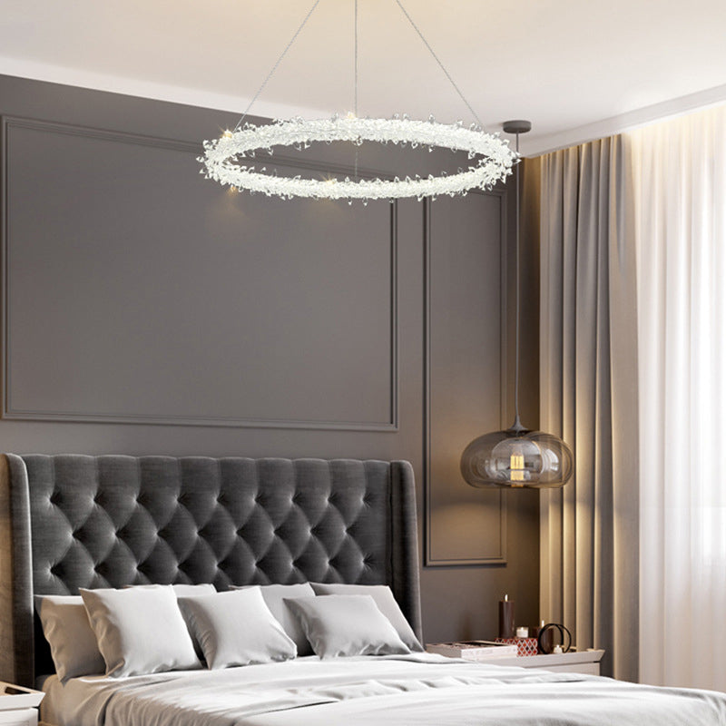 Moderner Stil klarer Kristallgehängnisbeleuchtung 1-Licht-Orbikularleuchterlampe