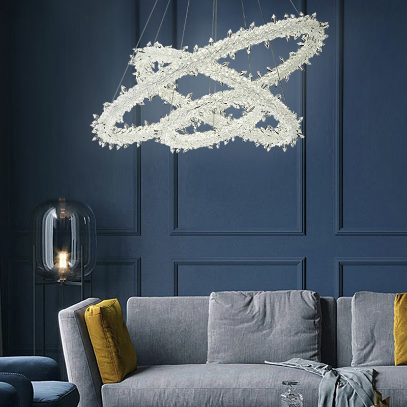 Moderner Stil klarer Kristallgehängnisbeleuchtung 1-Licht-Orbikularleuchterlampe