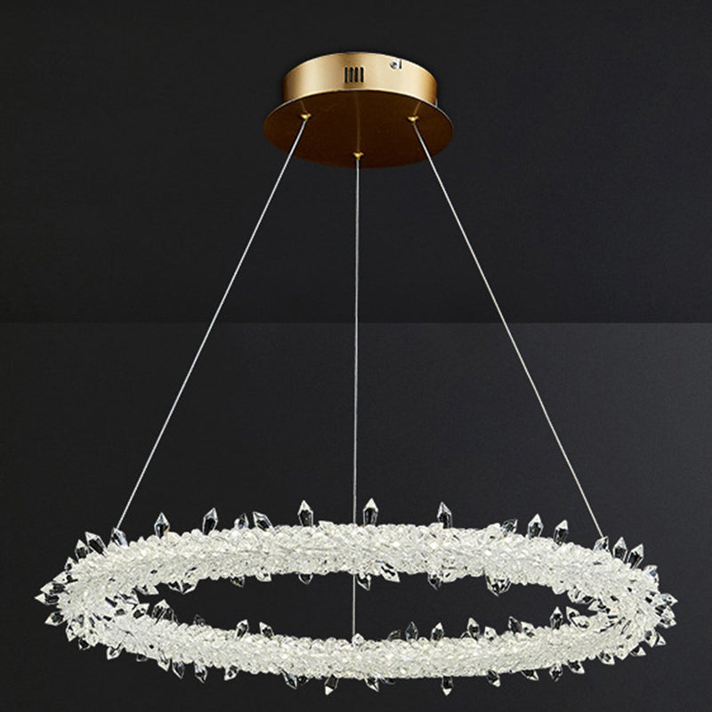 Moderner Stil klarer Kristallgehängnisbeleuchtung 1-Licht-Orbikularleuchterlampe