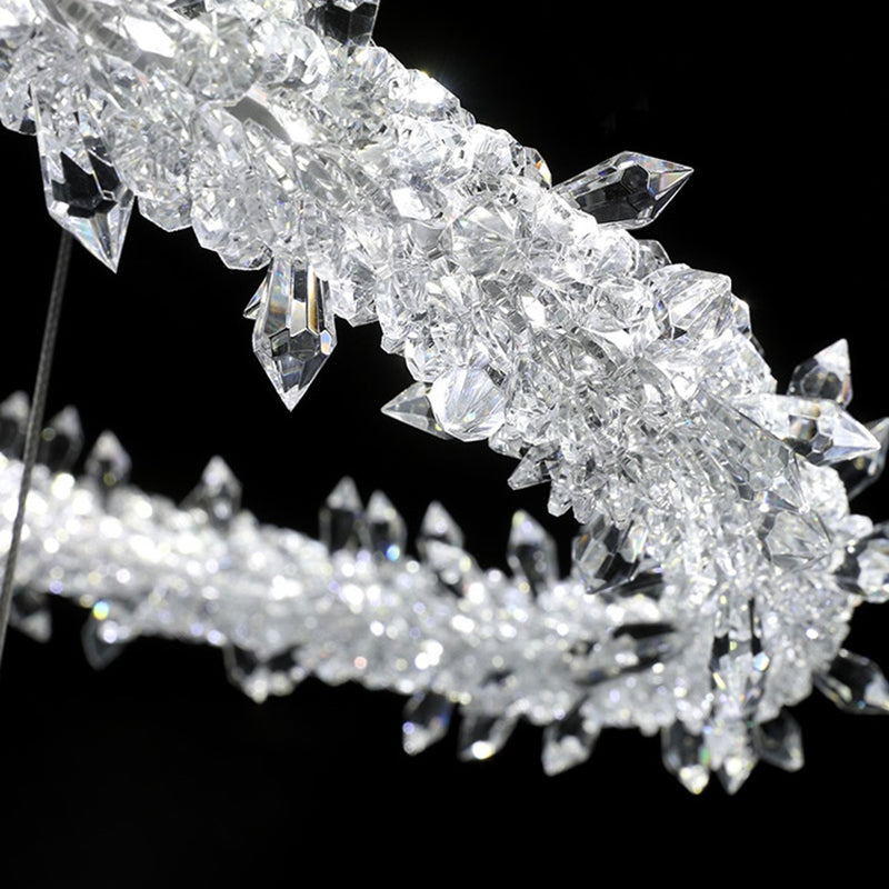 Moderner Stil klarer Kristallgehängnisbeleuchtung 1-Licht-Orbikularleuchterlampe