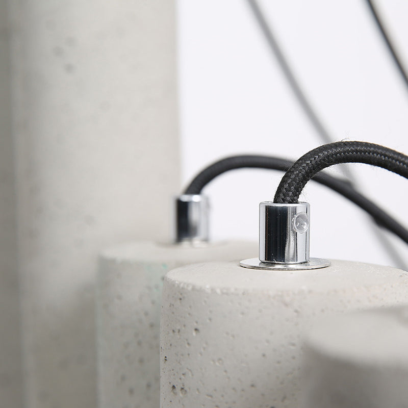 Graue zylindrische LED -Pendelleuchte im modernen künstlerischen Zementlampe für Esszimmer