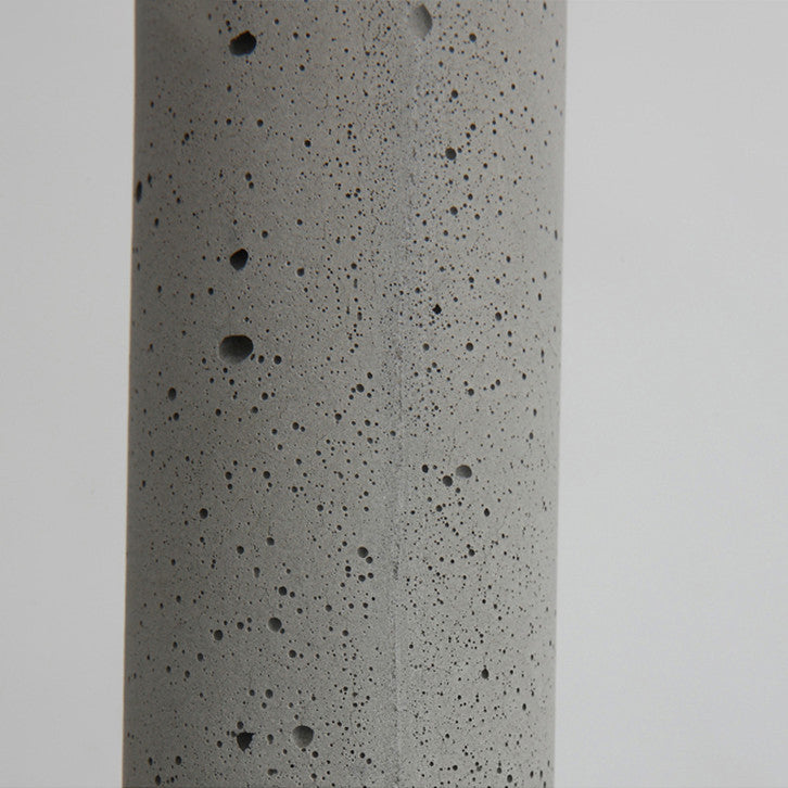 Graue zylindrische LED -Pendelleuchte im modernen künstlerischen Zementlampe für Esszimmer