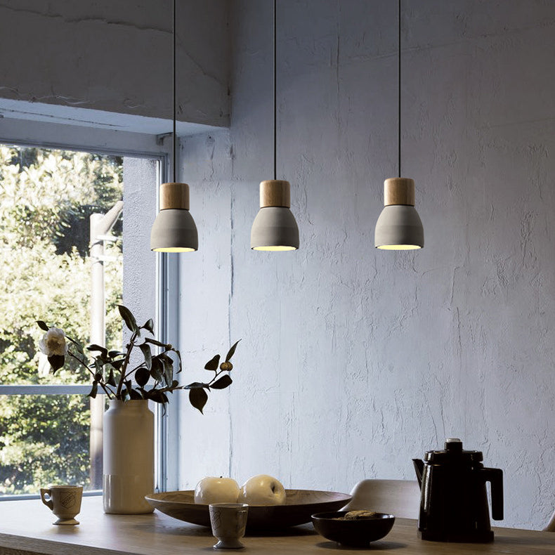 Modern artistico a sospensione singolo a sospensione a sospensione geometrica con tonalità di cemento