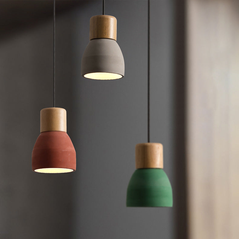 Modern artistico a sospensione singolo a sospensione a sospensione geometrica con tonalità di cemento