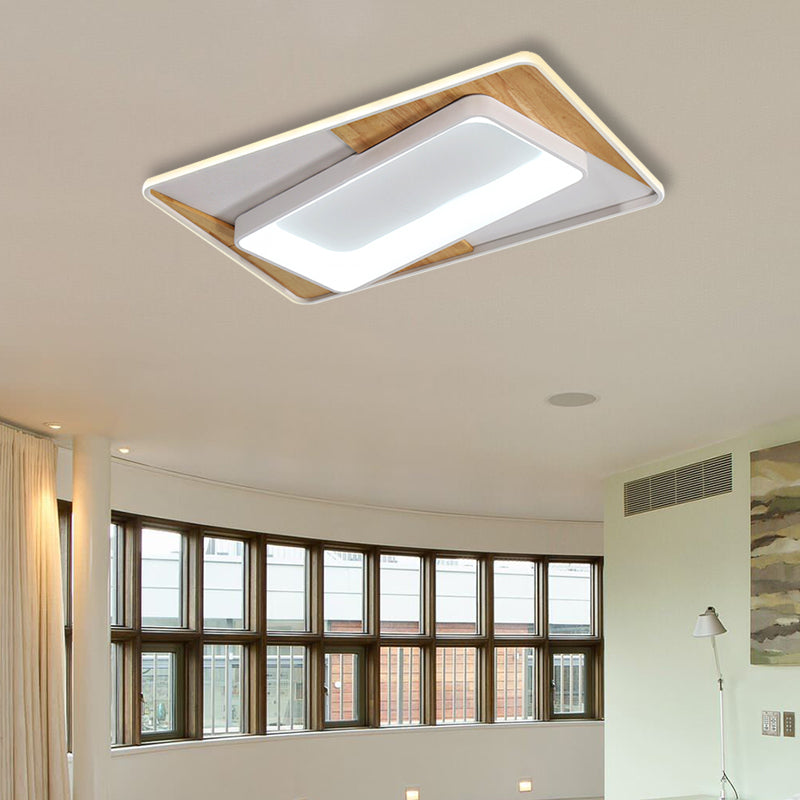 Modern Slim Rechthoek Plafond Lamp Acryl LED Flush Mount Light in het wit voor slaapkamer foyer
