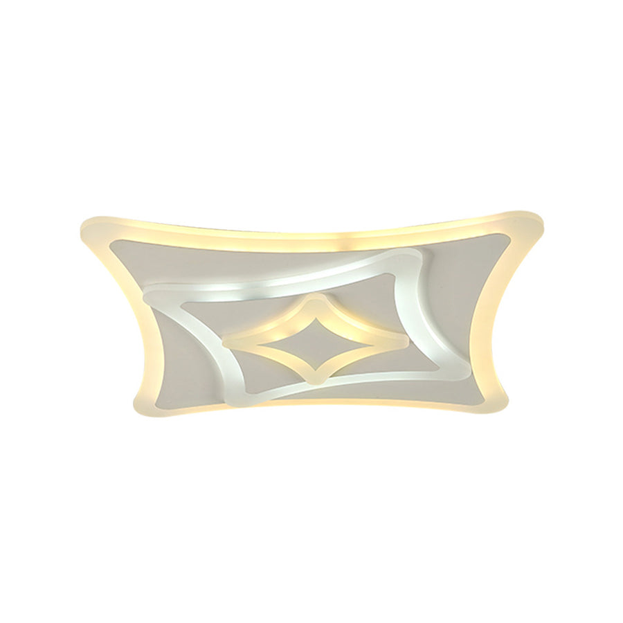 Eigentijdse gebogen vierkante plafondmontage lichte acryl plafondlamp in wit voor kinderslaapkamer