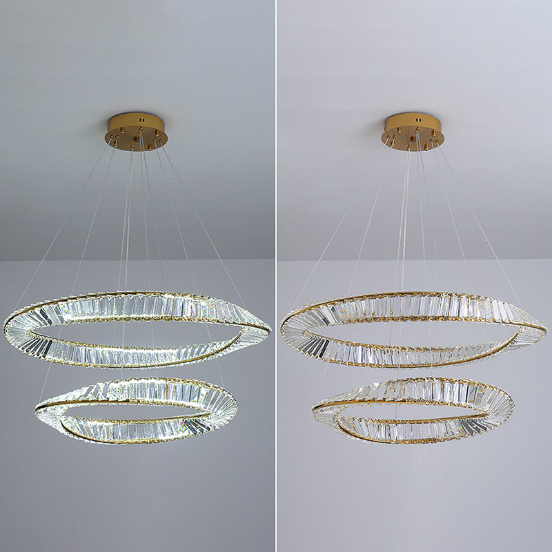 Klarer kristallrund Kronleuchterleuchte Moderne Stil Anhängerbeleuchtung