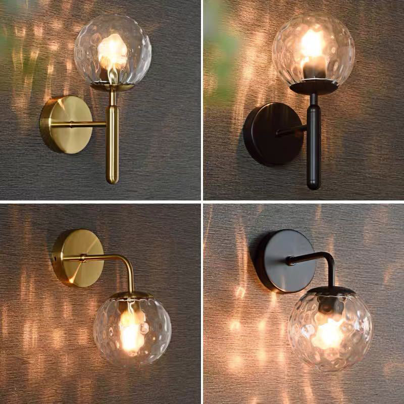 Lámpara de pared de sombra de pelota accesorios de iluminación de pared de lámpara de vidrio moderno