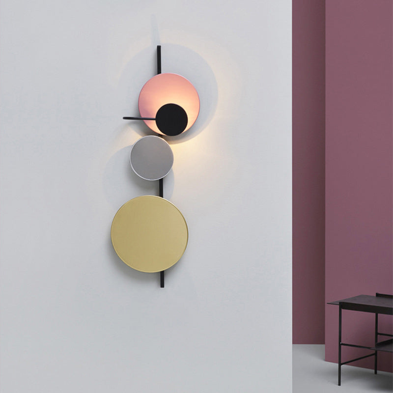 1 Light Round Disc Wall Light Fixtures Contemporary Sconce Light Fixtures