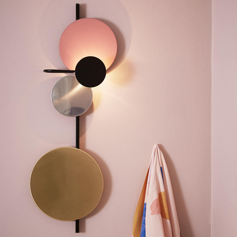 1 Light Round Disc Wall Light Fixtures Contemporary Sconce Light Fixtures