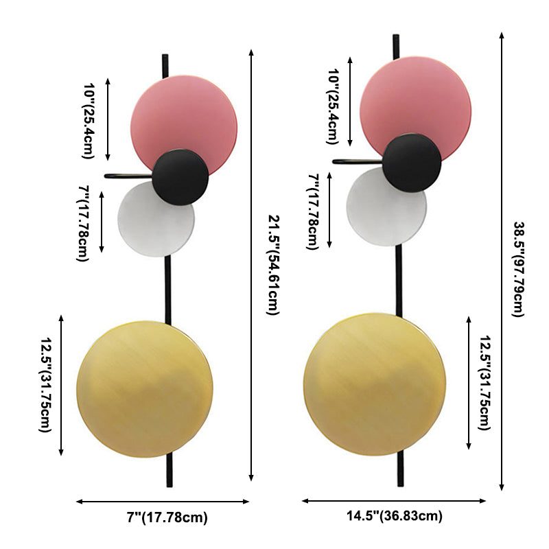 1 Light Round Disc Wall Light Fixtures Contemporary Sconce Light Fixtures