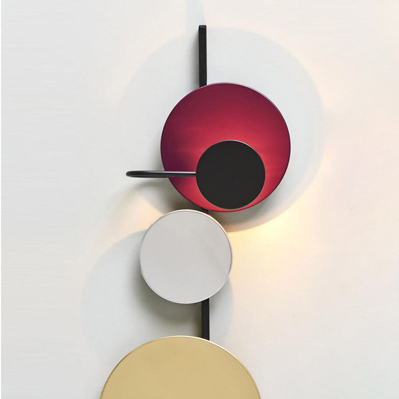 1 Light Round Disc Wall Light Fixtures Contemporary Sconce Light Fixtures