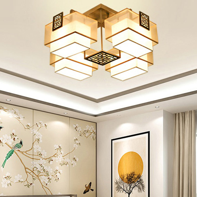 Chinese stijl stoffen kap inbouw verlichtingsarmatuur voor woonkamer eetkamer