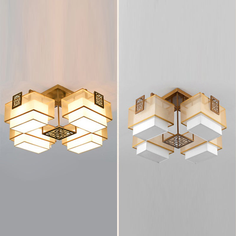 Chinese stijl stoffen kap inbouw verlichtingsarmatuur voor woonkamer eetkamer
