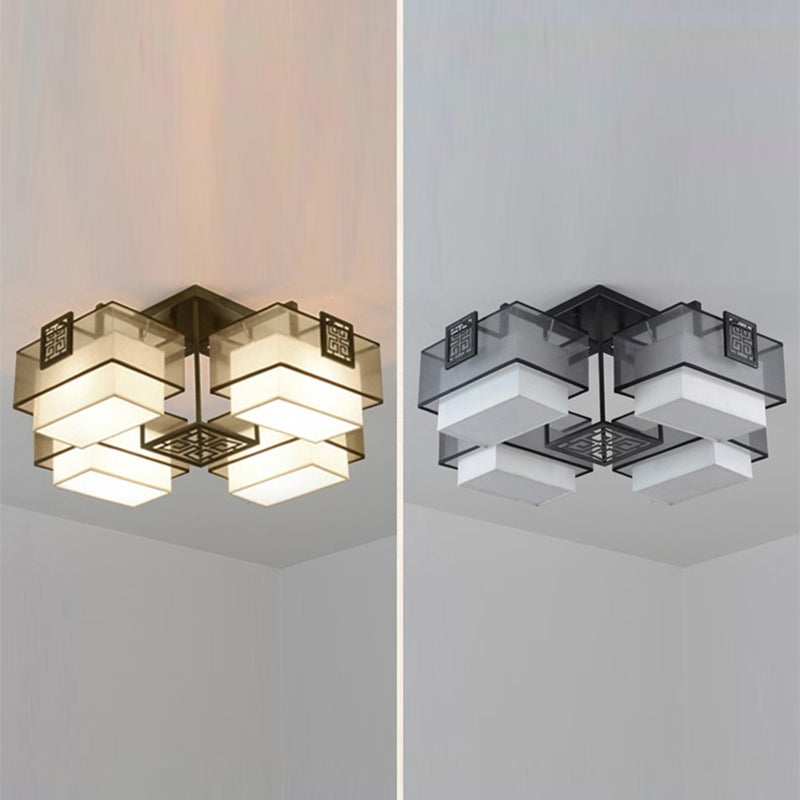 Chinese stijl stoffen kap inbouw verlichtingsarmatuur voor woonkamer eetkamer