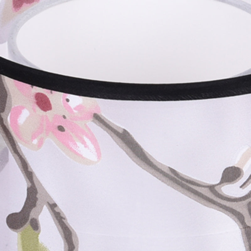 Plafonnier encastré de 8 pouces de large, plafonnier de style asiatique avec abat-jour en tissu pour le salon