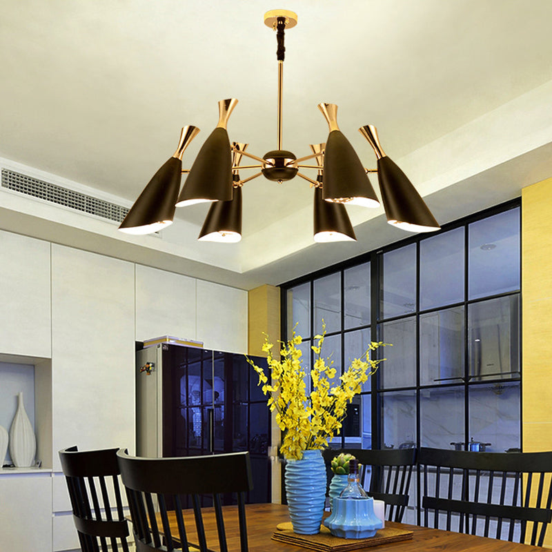 Eigentijdse stijl kroonluchter licht metalen trechter schaduw woonkamer hanglamp