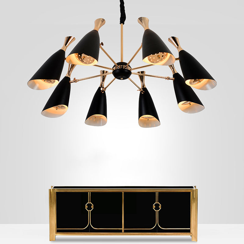 Eigentijdse stijl kroonluchter licht metalen trechter schaduw woonkamer hanglamp