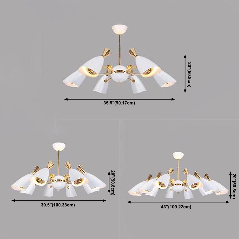 Eigentijdse stijl kroonluchter licht metalen trechter schaduw woonkamer hanglamp