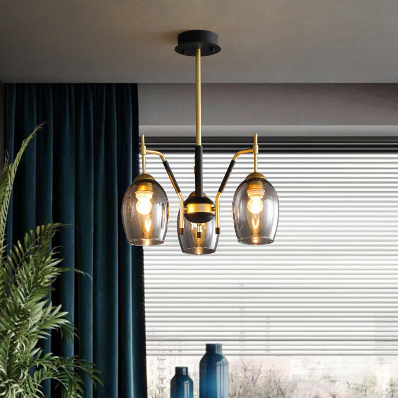 Wineglass Chandelier Light Fixture Vintage Glass Pendant Lighting for Restaurant