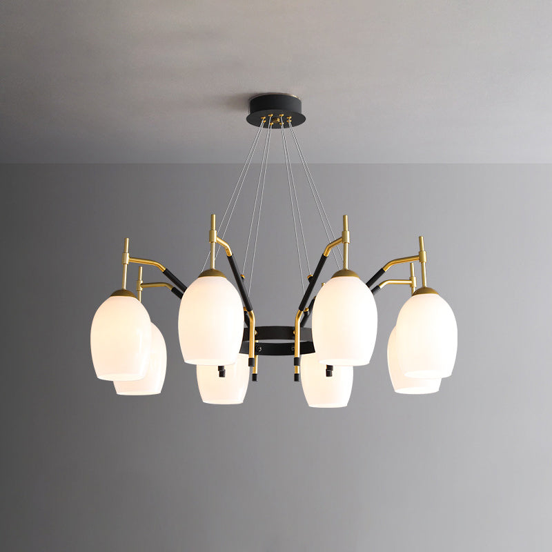 Wineglass Chandelier Light Fixture Vintage Glass Pendant Lighting for Restaurant
