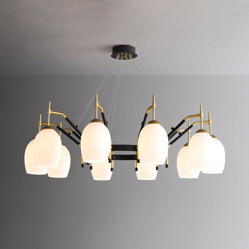 Wineglass Chandelier Light Fixture Vintage Glass Pendant Lighting for Restaurant