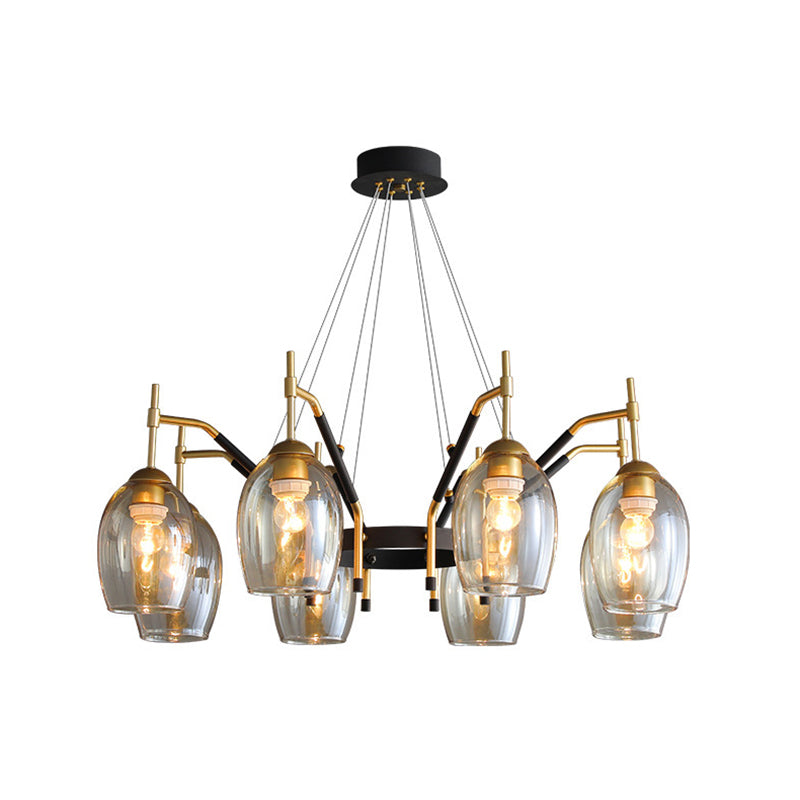 Wineglass Chandelier Light Fixture Vintage Glass Pendant Lighting for Restaurant