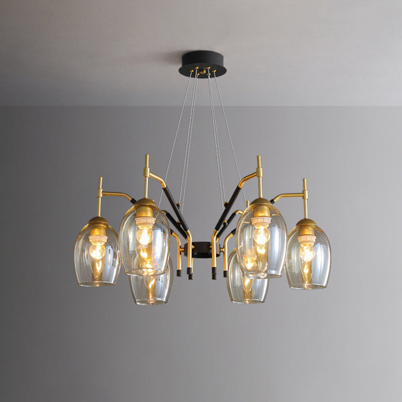 Wineglass Chandelier Light Fixture Vintage Glass Pendant Lighting for Restaurant