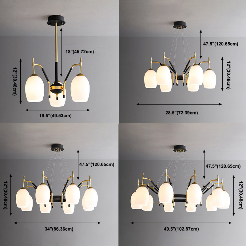 Wineglass Chandelier Light Fixture Vintage Glass Pendant Lighting for Restaurant