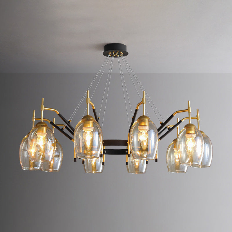 Wineglass Chandelier Light Fixture Vintage Glass Pendant Lighting for Restaurant