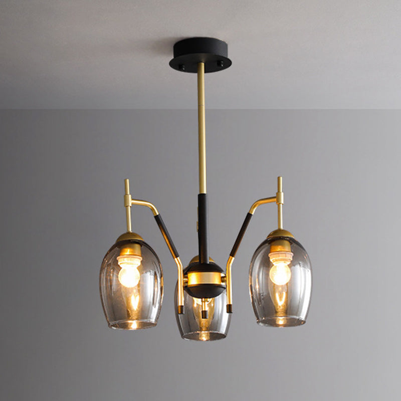 Wineglass Chandelier Light Fixture Vintage Glass Pendant Lighting for Restaurant