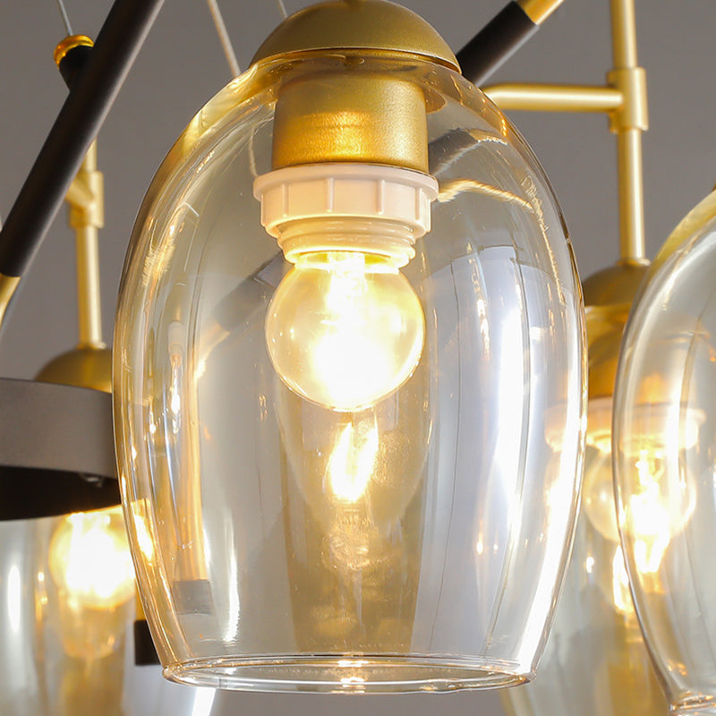 Wineglass Chandelier Light Fixture Vintage Glass Pendant Lighting for Restaurant