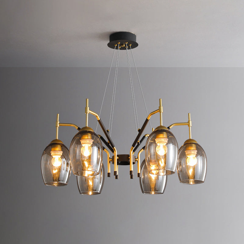 Wineglass Chandelier Light Fixture Vintage Glass Pendant Lighting for Restaurant