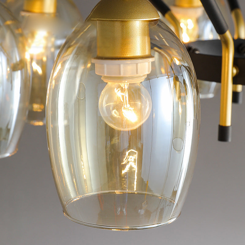 Wineglass Chandelier Light Fixture Vintage Glass Pendant Lighting for Restaurant