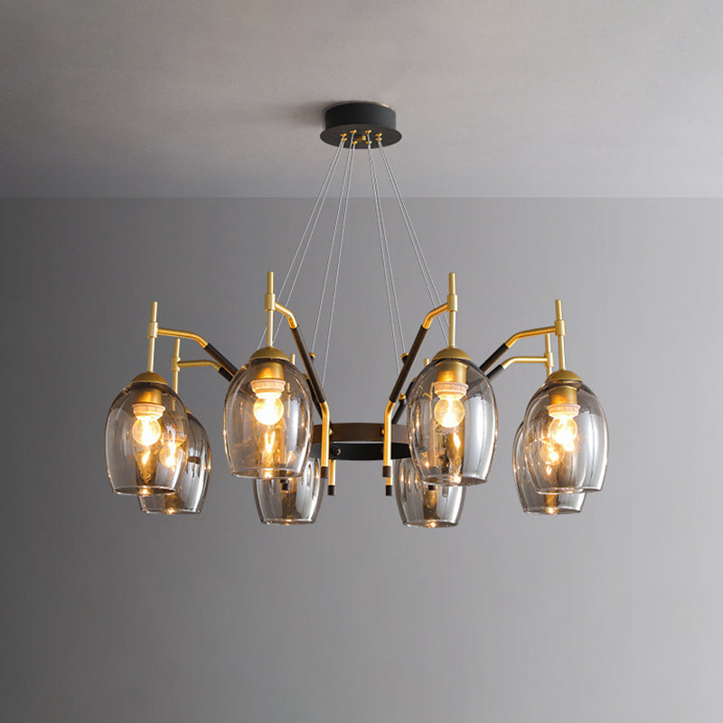Wineglass Chandelier Light Fixture Vintage Glass Pendant Lighting for Restaurant