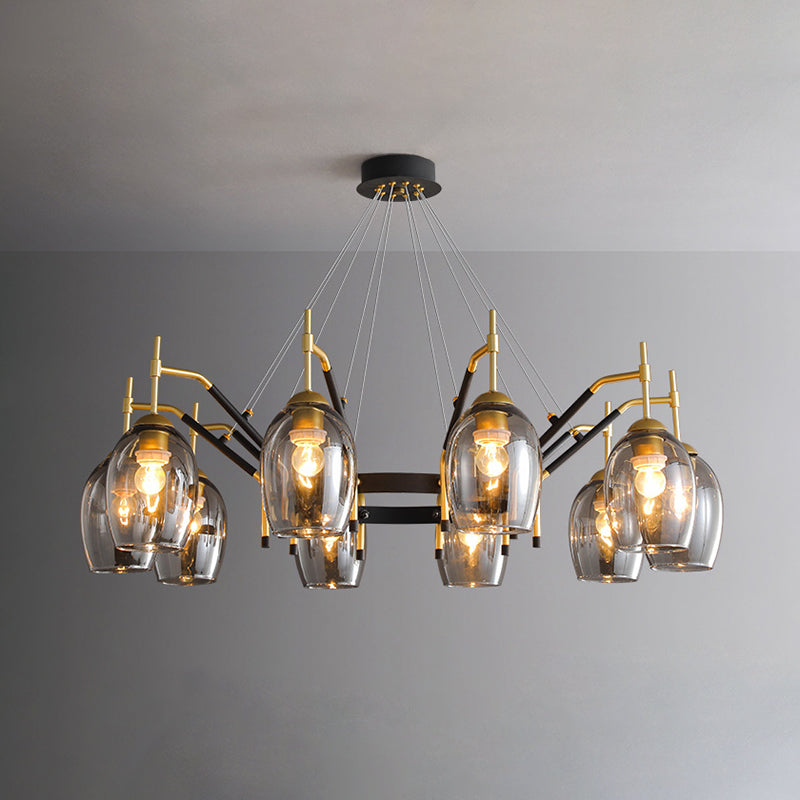Wineglass Chandelier Light Fixture Vintage Glass Pendant Lighting for Restaurant