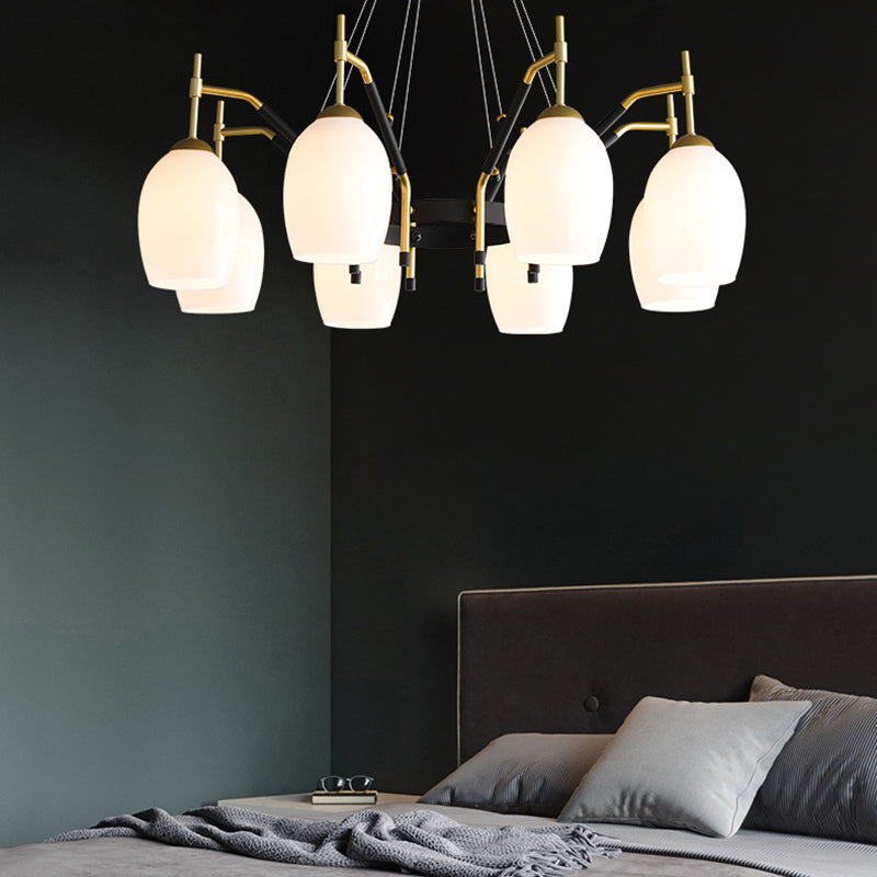 Wineglass Chandelier Light Fixture Vintage Glass Pendant Lighting for Restaurant