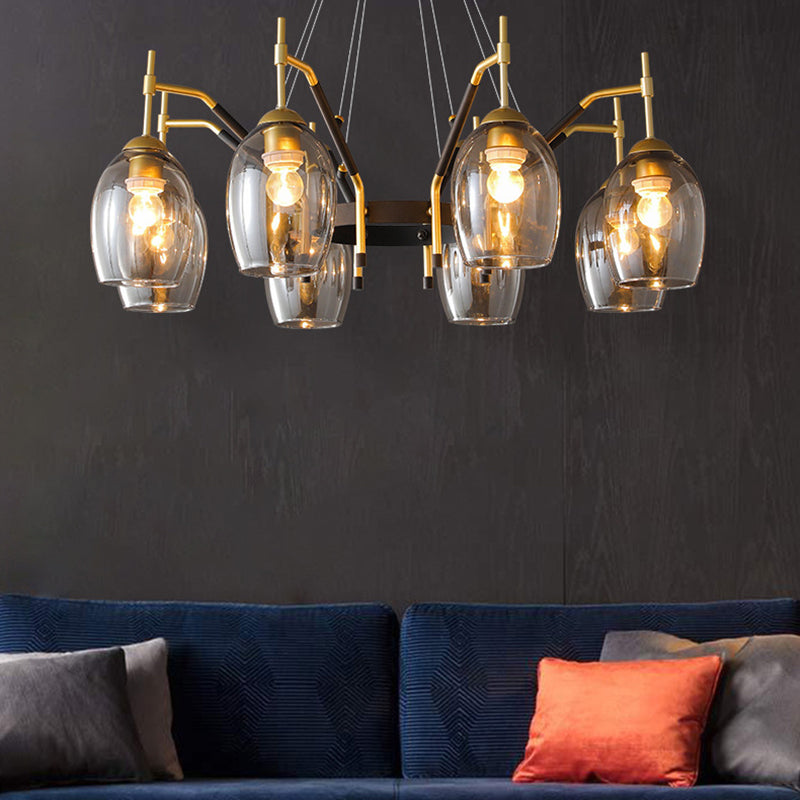 Wineglass Chandelier Light Fixture Vintage Glass Pendant Lighting for Restaurant