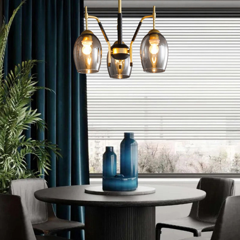 Wineglass Chandelier Light Fixture Vintage Glass Pendant Lighting for Restaurant