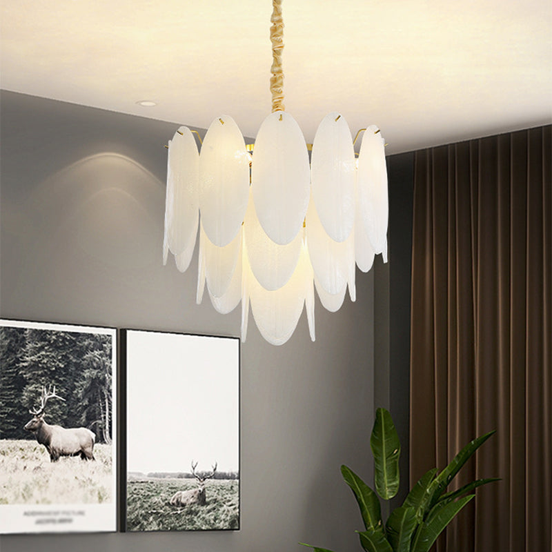 Luminaire de lustre en plumes