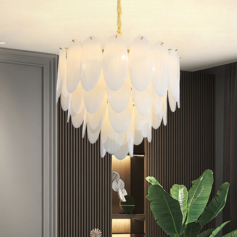 Luminaire de lustre en plumes