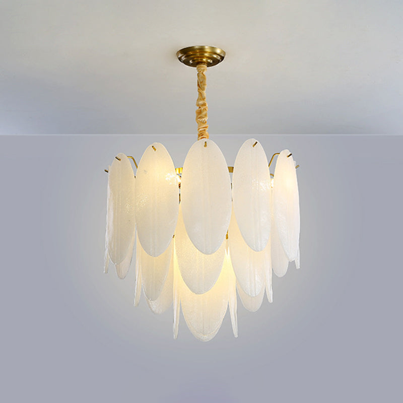 Luminaire de lustre en plumes
