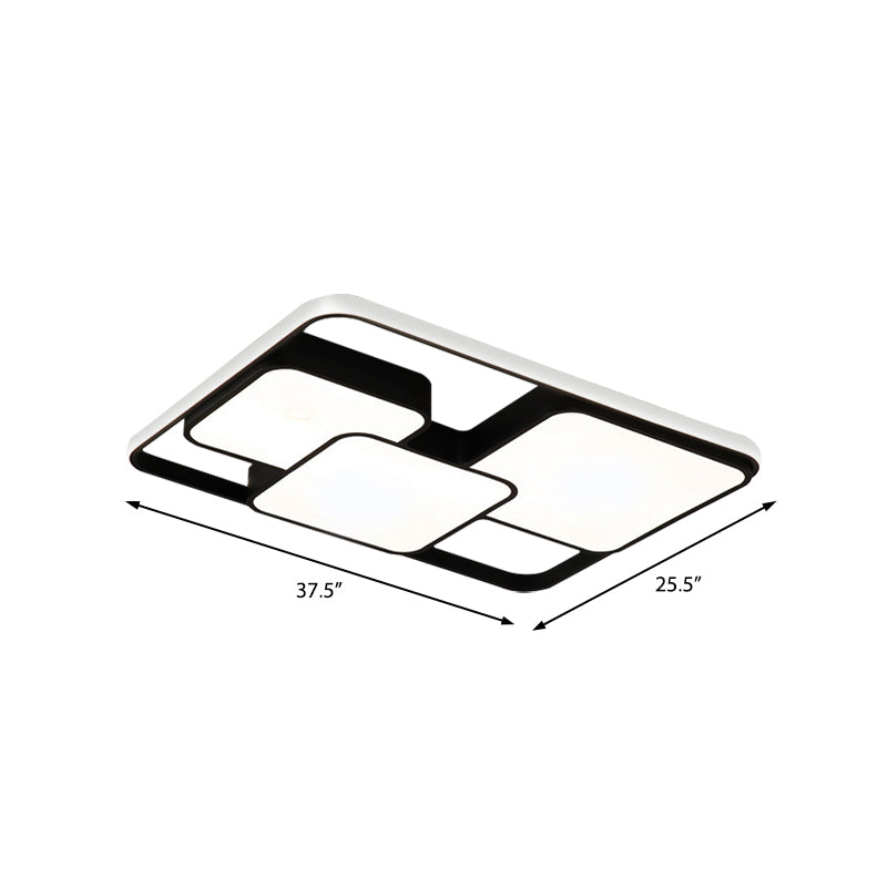 Zwart/witte rechthoekige inbouwplafondlamp, eigentijds acryl LED-inbouwlicht voor café