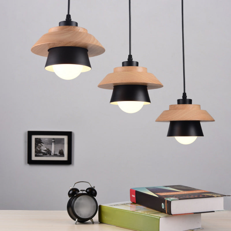 Accesorios de iluminación de techo de luz colgante de madera para el dormitorio para niños