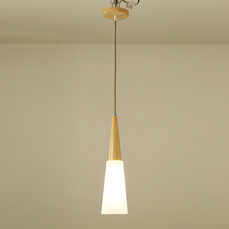 Weißes Glas und Holz anheizt leichte moderne einfache Decke Anhänger Licht für Esszimmer