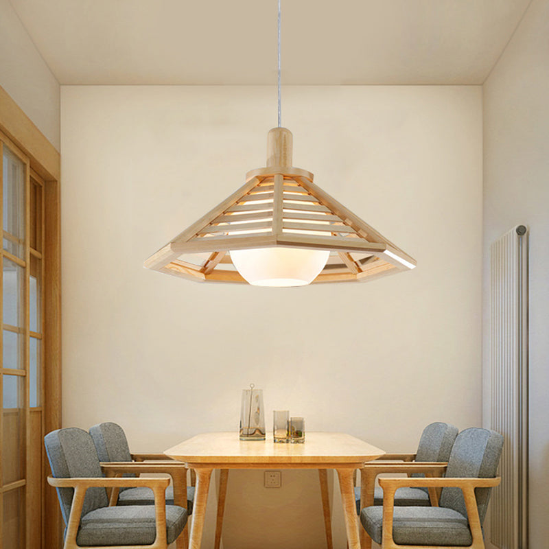 Un cône de tête pendentif en bois moderne chambre à coucher léger salon salle à manger pendentif