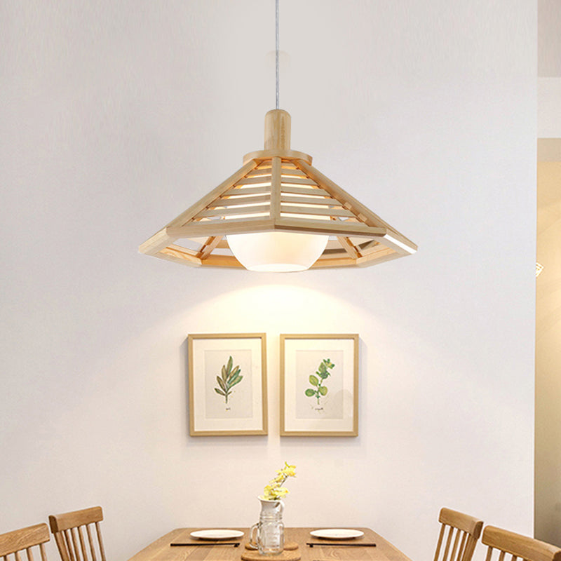 Un cône de tête pendentif en bois moderne chambre à coucher léger salon salle à manger pendentif