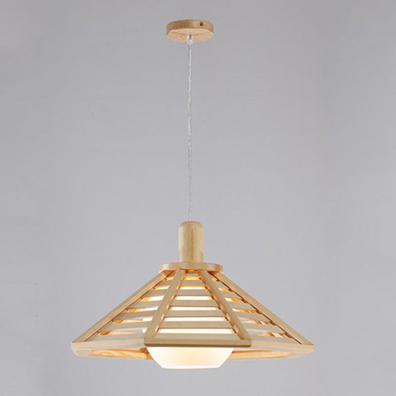 Un cône de tête pendentif en bois moderne chambre à coucher léger salon salle à manger pendentif