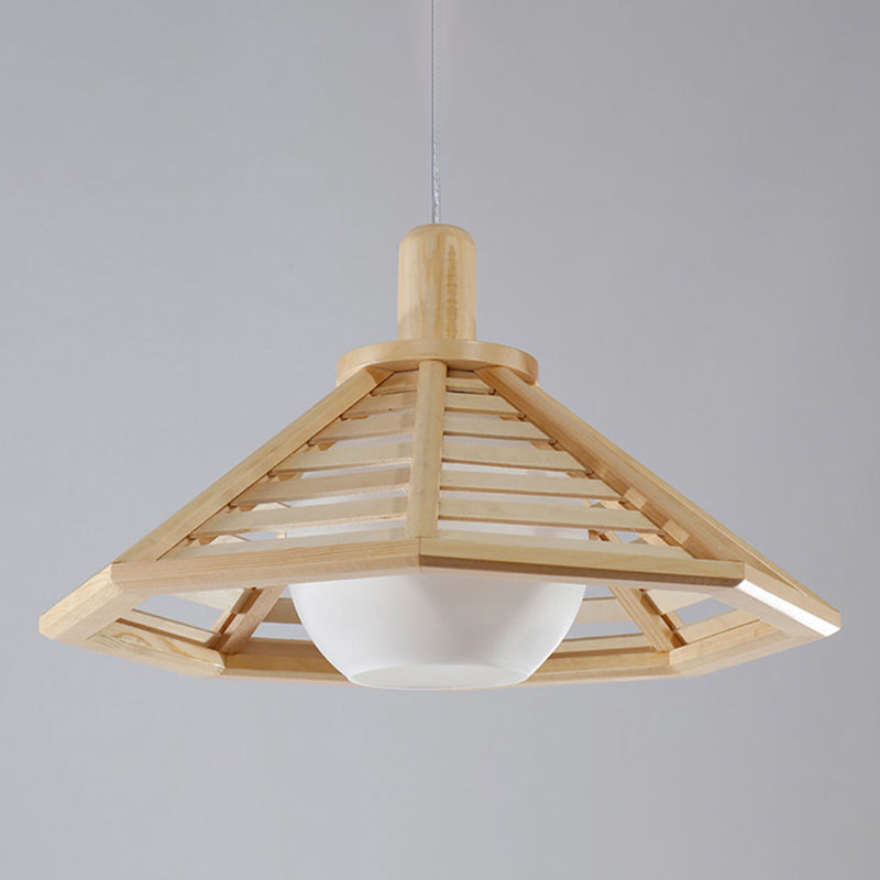 Un cône de tête pendentif en bois moderne chambre à coucher léger salon salle à manger pendentif