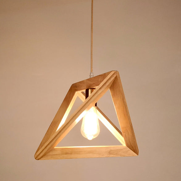 One Head Modern Wood Frame Pendant Light Bedroom Living Room Dining Room Pendant